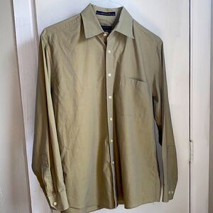 DONNA KARAN SIGNATURE Tan Cotton Shirt-16 34/36